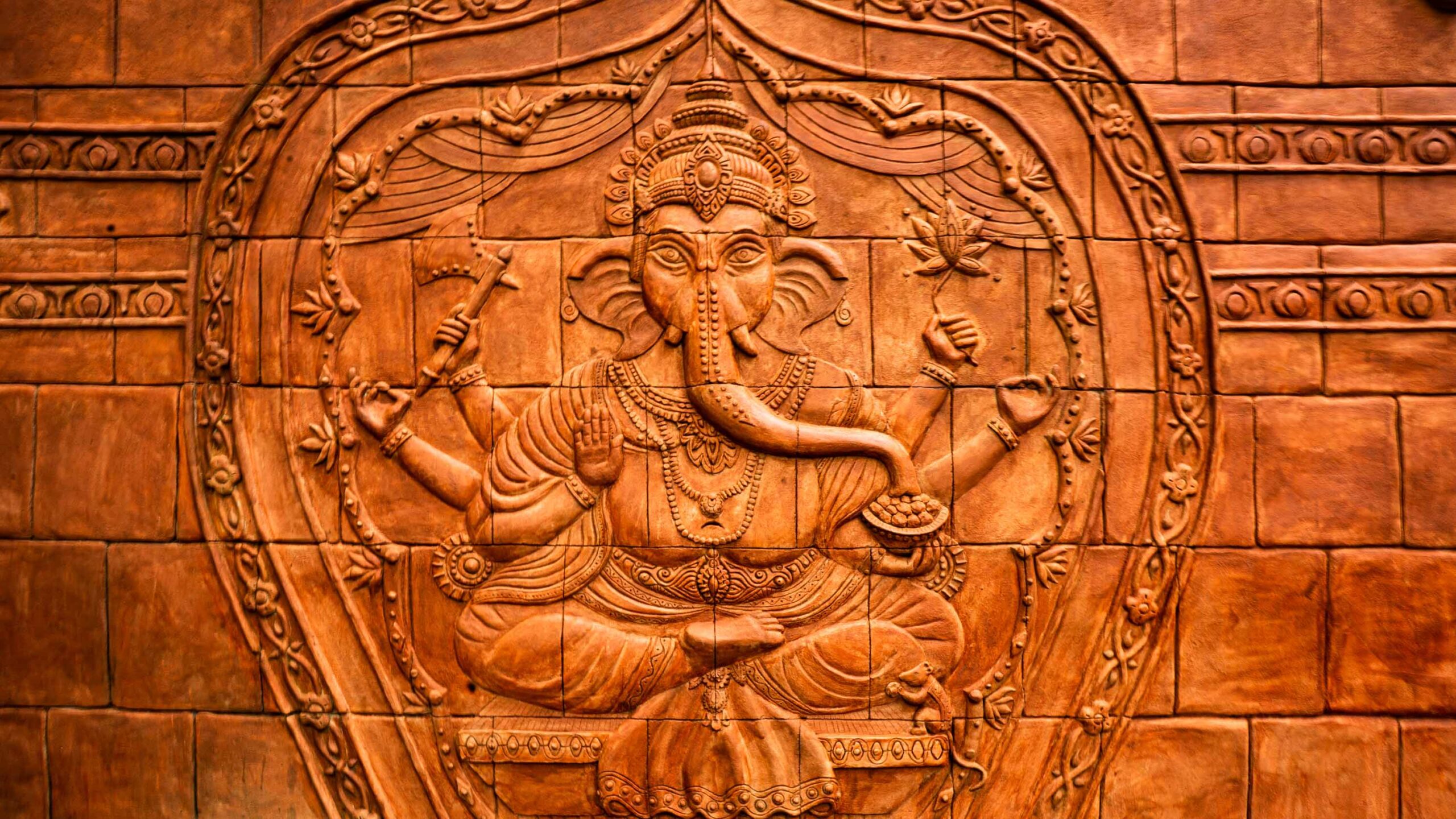 Spectacular carving of a Ganesha in our jungle book temple