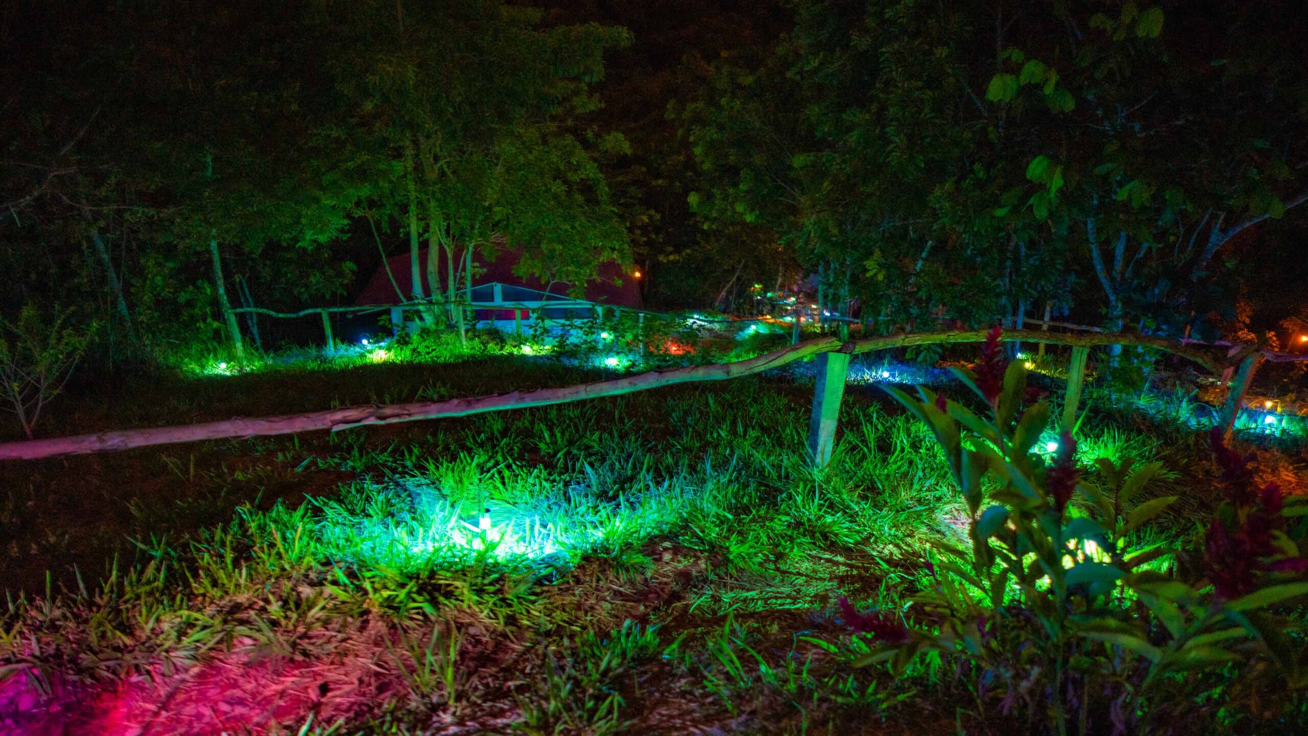 Photo of the light on the path to the bungalows